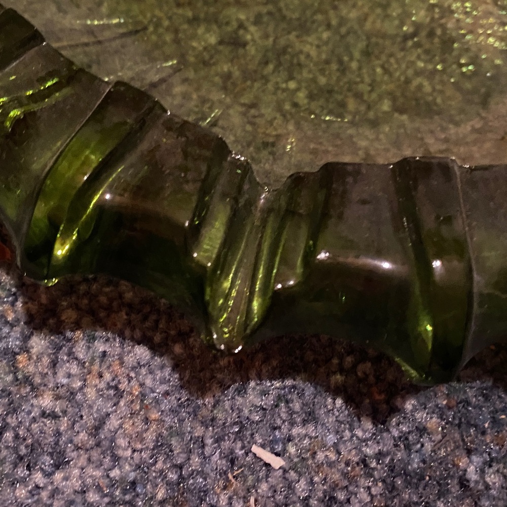 Vintage  1940s Fostoria Green Glass Ashtray - Picture 2 of 3